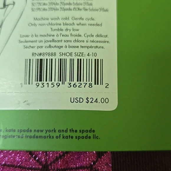 Kate Spade Green Water Bottle 3pair Socks Set And Earrings NWT GIFTABLE - Picture 8 of 8